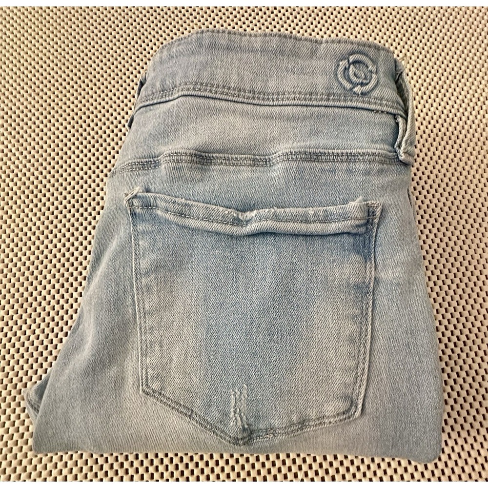 PTCL Distressed Jeans Straight Leg Sz 6/8 28 Mid Rise Stretch Eco Friendly Women